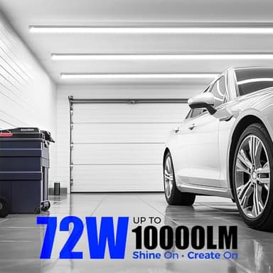 Barrina LED Shop Lights, 8FT 72W 10000LM 5000K, Daylight White, V Shape, Clear Cover, High Output, Linkable, T8 LED Tube Light, for Garage 8 Foot with Plug (Pack of 10) - Image 2