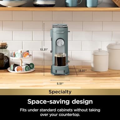 Ninja Pods & Grounds Specialty Single-Serve Coffee Maker, K-Cup Pod Compatible, Built-In Milk Frother, 6-oz. Cup to 24-oz. Travel Mug Sizes, Iced Coffee Maker, 1550 watts, Sage Green, PB051SG - Image 7