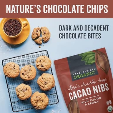 Viva Naturals Organic Cacao Nibs, Unsweetened, 1 LB (454 g), Keto Friendly, Vegan, Non-GMO, Gluten-Free Chocolate Chip Substitute - Image 4