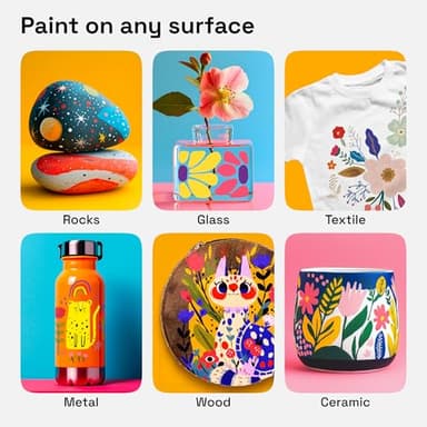 ARTISTRO 24 Dual Tip Fabric Paint Markers - Acrylic Drawing Markers for All Ages & Levels - Textile Paint Pens for Personalizing Clothes, T Shirts, Bags, Canvas (Brush + Fine) - Image 4