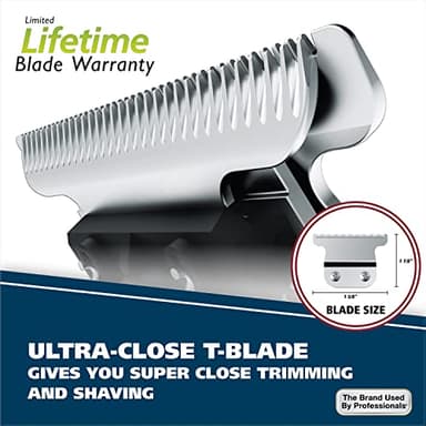 Wahl Aqua Blade® Rechargeable Wet/Dry Lithium-Ion Deluxe Beard Trimmer for Men - Interchangeable Heads for Detailing, Hair, Mustache and Body Grooming - Model 9899-100 - Image 4