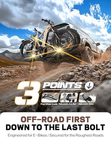 Young E-Bike Rack Hitch Mount Platform Style for Cars Trucks SUVs Minivans RV, fits E-Bike with Up to 5-inch Fat Tire, 200 lbs Capacity, Anti-falloff 360° Swirl Structure - Image 4