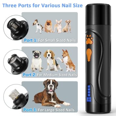 YABIFE Dog Nail Trimmers and Dog Nail Clippers Kit, Whisper Quiet Electric Grinder with Light, for Small, Medium, Large Dogs, Cats Toenail Grooming, 3 Speeds - Image 5