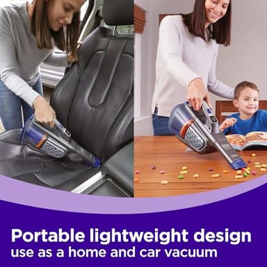 BLACK+DECKER dust buster Handheld Vacuum Cordless Rechargeable Pet Hair, Portable Home and Car Vacuum, Powerful Suction , Washable Bowl and Filter, furbuster AdvancedClean+ (HHVK515JP07) - Image 5