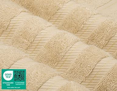 American Soft Linen Luxury 6 Piece Towel Set, 2 Bath Towels 2 Hand Towel 2 Washcloths, 600 GSM 100% Cotton Turkish Towels for Bathroom, Beige Towel Sets - Image 3