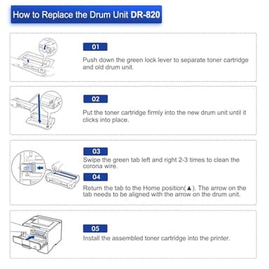 DR820 DR-820 Drum Unit DR 820 HL-L6200DW Compatible for Brother DR820 for HL-L6200DW Drum Unit MFC-L5850DW MFC-L5900DW MFC-L5700DW HL-L5200DW HLL6200DW L6200DW L5200DWT Printer 2 Pack - Image 4