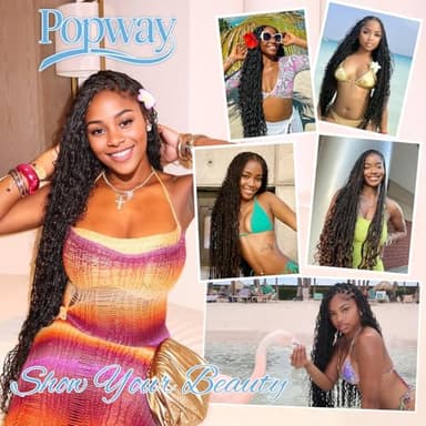 Human Braiding Hair for Boho Braids 150g 6 Bundles/Pack 20 Inch Deep Wave Bundles Human Hair Curly Boho Hair for Braiding 12A Bulk Braiding Hair Wet and Wavy Natural color - Image 7