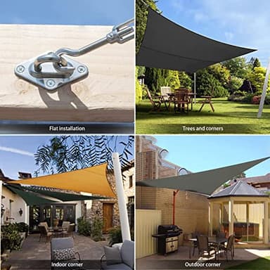 HYASIA Sun Shade Sail Hardware Kit 8 Inch for Rectangle & Triangle Shade Sail Install, Stainless Steel ShadeSail Fixing Accessories for Outdoor Patio Canopy Garden, Heavy Duty Awning Attachment 40 Set - Image 5