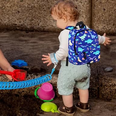 Accmor Toddler Backpack Leash, Cute Dinosaur Kids Backpack with Anti Lost Wrist Link, Mini Child Backpack Leash Walking Harness for Outdoor Travel, Adorable Backpack Tether for Baby Boys 1-3 - Image 7