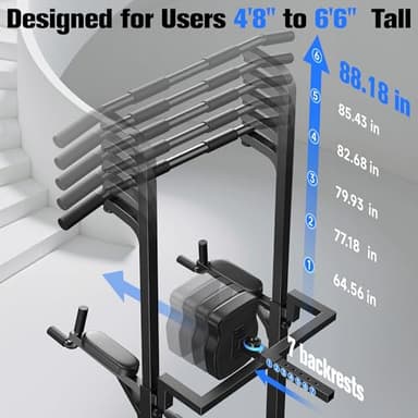 Sportsroyals Power Tower Dip Station Pull Up Bar for Home Gym Strength Training Workout Equipment, 450LBS - Image 5