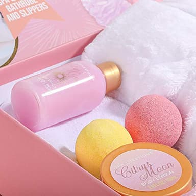 Spa Luxetique Robe and Slippers Spa Set Women, Christmas Gifts, 6pcs Flannel Soft Bath Robe, Bath and Body Works Bath Sets with Slippers, Body Lotion, Bath Bombs, Robe Sets for Women - Image 7