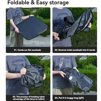 for Mercedes Benz C C300 A B E E350 GLA GLB250 CLA CLK Class Windshield Sun Shade - Foldable Windshield Cover Sun Shade Accessories Protect Car from Sun Rays Overlapping UV Reflective Window Sunshad - Image 7