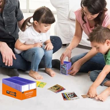 QTYORD 400Pcs Top Loaders for Cards (200Pcs Hard Plastic Card Holders & 200Pcs Penny Card Sleeves) 3" x 4" Toploaders, Card Protector Sleeves for Baseball Football Sports Cards, Standard Trading Cards - Image 2