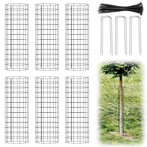 RIFNY Tree Trunk Protector Guard, Metal Tree Guards Bark Protectors with Zip Ties from Mowers Trimmers Deer, Outdoor Plant Protectors from Animals (16.5 Inch, 6 PCS) - Image 1
