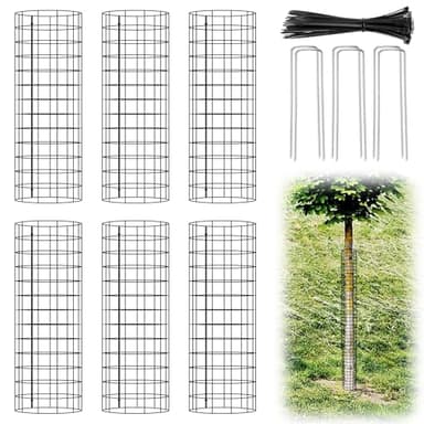 RIFNY Tree Trunk Protector Guard, Metal Tree Guards Bark Protectors with Zip Ties from Mowers Trimmers Deer, Outdoor Plant Protectors from Animals (16.5 Inch, 6 PCS) - Image 1