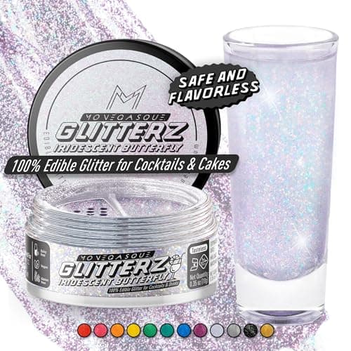 MONÉGASQUE Iridescent Edible Glitter for Drinks 10g – Halloween Edible Glitter for Cakes & Cocktails - Cocktail & Drink Shimmer Powder - Food Decorating Sprinkles, Cupcakes, & Cake Decorations Spray - Image 1