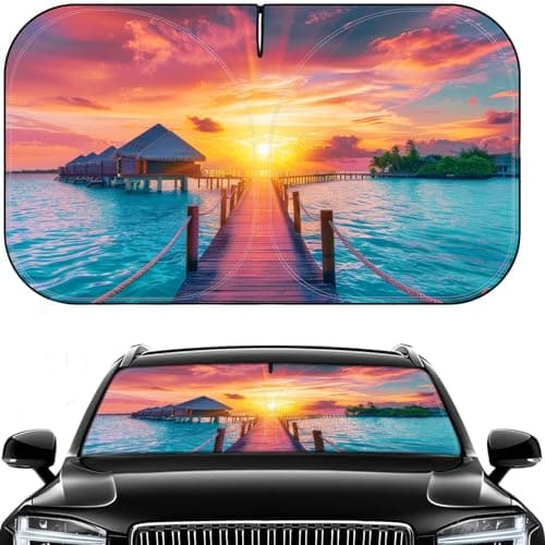 Car Windshield Sun Shade - Foldable Car Sun Shade Windshield for Front Window, Reflector Sunshade Offers Ultimate Protection for Cars Interior (55.2 x 31.5 in) - Image 1