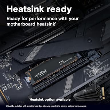 Crucial T705 4TB PCIe Gen5 NVMe M.2 SSD - Up to 14,100 MB/s - Game Ready - Internal Solid State Drive (PC) - +1mo Adobe CC - CT4000T705SSD3 - Image 4