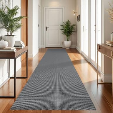 KOZYFLY Runners for Hallways 3x10 ft Washable Kitchen Runner Non Slip Rubber Backed Hallway Rugs Cotton Entryway Runner Rug Floor Carpet for Indoor Hall, Backdoor, Kitchen, Grey/Dark Grey - Image 8
