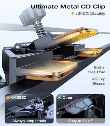 VICSEED Military-Grade Sturdy Car Phone Holder Mount, Upgraded Anti Shake Metal CD Slot & Air Vent Thick Case Friendly Phone Mount for Car Fit for iPhone 16 15 14 Samsung All Phones - Image 3