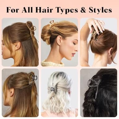 Kitsch Metal Hair Clips for Women - Durable & Elegant Metal Claw Clips, Perfect for Everyday Use & Special Occasions | Ideal Gifts for Women - Gold & Hematite - 4 Pieces - Image 6