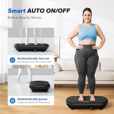 MERACH Vibration Plate Exercise Machine, Vibration Plate 440 Lbs Capacity, Bluetooth and Silicone Pedal, Stimulate Deep Fat, Vibration Plate for Lymphatic Drainage, Vibrating for Weight Loss(Black) - Image 3