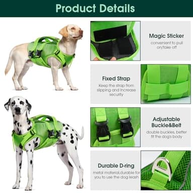 Kuoser Dog Life Jacket High Flotation, Reflective Dogs Life Vest for Swimming Boating, Adjustable Small Medium Large Dog lifejacket, Lightweight Dogs Life Preserver Rescue Handle Spring Summer Pool - Image 3