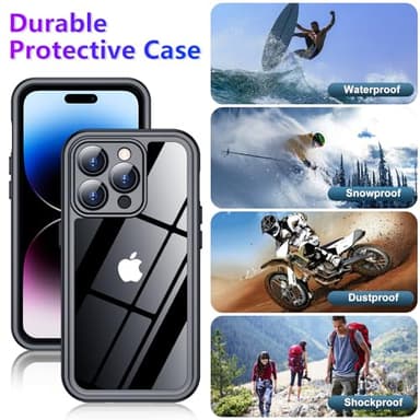 2025 New for iPhone 14 Pro Max Case Waterproof,[Glass Camera Protector & Built-in Screen Protector] [Full Body Shockproof] [IP68 Underwater][Dustproof][Dropproof] Phone Case for iPhone 14 Pro Max 6.7" - Image 6