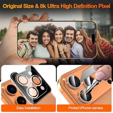 YMHML 3 Pack for iPhone 17 Pro Max Privacy Screen Protector Tempered Glass + 1 Set Camera Lens Protector, 25°Anti Spy, [Top 9H+ Military Grade Shatterproof] [Bubble Free, Auto-Dust Removal] - Image 5