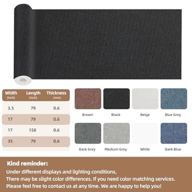 Shagoom Fabric Repair Patch, 17X79 Inch Fabric Large Repair Tape, Self-Adhesive Fabric Patches for Furniture, Sofa, Car Interior, Shoes, Hand Bag, Clothing (Grey, 17X79 Inch) - Image 2