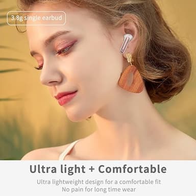 Wireless Earbuds, Bluetooth 5.4 Headphones in Ear with 4 ENC Noise Cancelling Mic, New Wireless Earphones HiFi Stereo Deep Bass 40H Playtime, In-Ear Bluetooth Earbuds LED Display IP7, USB-C, Rose Gold - Image 7