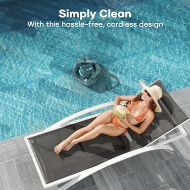 (Renewed) AIPER Cordless Robotic Pool Cleaner with Retrieval Hook, Pool Vacuum Lasts 90 Mins, LED Indicator, Self-Parking, Ideal for Above-Ground Flat Pool up to 860 sq.ft,Grey - Image 3