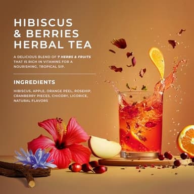 Gya Tea Co Hibiscus Berry Herbal Loose Leaf Tea - Natural Decaf Flower & Fruit Tea with Cranberry, Apple & Hibiscus for Body Wellness & Digestion Health - 5.29 Oz - 70 Cups - Image 3