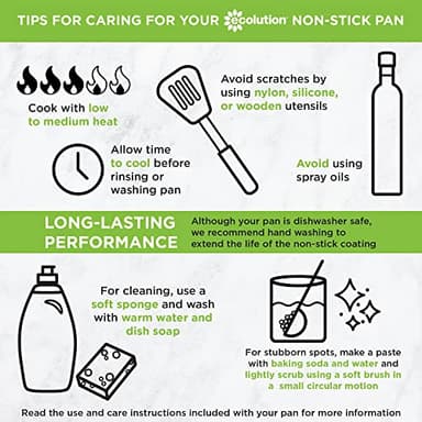 Ecolution Easy Clean Ceramic Nonstick Cookware Set, Dishwasher Safe Kitchen Pots and Pans Set, Comfort Grip Handle, Even Heating, Ultimate Food Release, 26-Piece, Black - Image 8