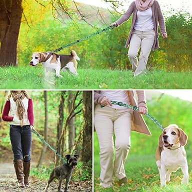 Hotsky Tactical Dog Leash Heavy Duty for Medium Large Dogs That Pull,4-6Ft Strong Bungee Shock Absorbing No Pull Dog Leash with Padded Double Handle and Car Seatbelt,Leaves - Image 9