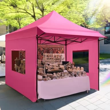 Quictent 10'x10' Heavy Duty Pop up Canopy Tent with Sidewalls, Commercial Grade Instant Shelter with Wheeled Bag for Outdoor, Parties, Markets, 600D PU Coated UPF 50+ Sun Shield - Image 1