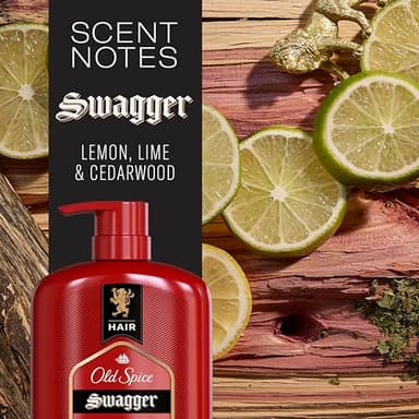 Old Spice Swagger 2-in-1 Shampoo and Conditioner Set for Men, Cedarwood Lime Scent, Healthier, Fuller, More Moisturized Looking Hair, Barbershop Quality, 29.2 Fl Oz Each, Twin Pack - Image 3