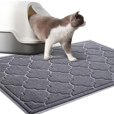 LuxStep Cat Litter Mat Litter Trapping Mat, 23x35 Inch Waterproof and Non-Slip Mat for Clean Floors, Large Litter Pad for Indoor Cat Supplies and Essentials, Grey - Image 4