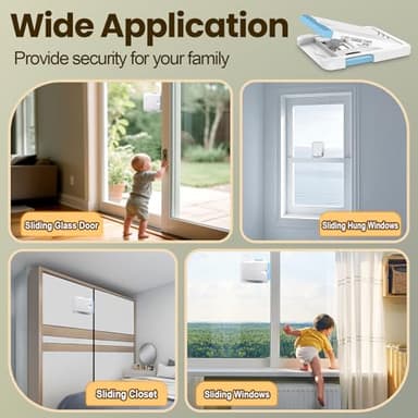 STERGDE Sliding Door Lock 0 Pack, Child Safety Lock For Sliding Glass Doors, Easy To Install, Keeps Your Baby Out Of Danger, For Sliding Glass Doors, Sliding Windows, Sliding Closets, Etc (White) - Image 6