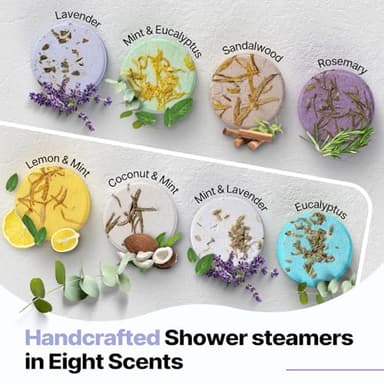 Shower Steamers Aromatherapy Birthday Gifts for Women - SWCANDY 8 Pcs Stocking Stuffers White Elephant Gifts for Adults Mom Men Teen Self Care with Natural Essential Oils Relaxation Home SPA Christmas - Image 2
