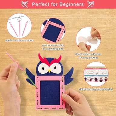My First Sewing Kit for Kids 4-7, Felt Sewing Crafts Kit for Beginner 4 5 6 7 Year Old Girls, Play and Learn to Sew Fun Crafts Age 5-8 4-6, Toddler Embroidery Yarn Projects for Child Age 4-8 - Image 2