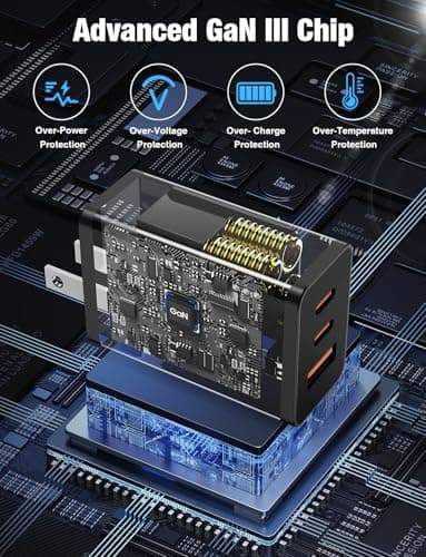 Hzevn 2Pack 100W USB C Wall Charger Block,3-Port (65w+20W+18w) Super Fast Charging Power Adapter,Multi USB C Charging Hub Plug Cube for MacBook,iPad Pro, Galaxy S25, iPhone 16/15 and More-Black - Image 4