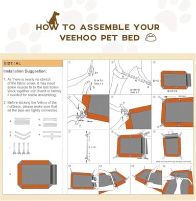 Veehoo Cooling Elevated Dog Bed, Portable Raised Pet Cot with Washable & Breathable Mesh, No-Slip Feet Durable Dog Cots Bed for Indoor & Outdoor Use, X Large, CWC1803-XL - Image 8