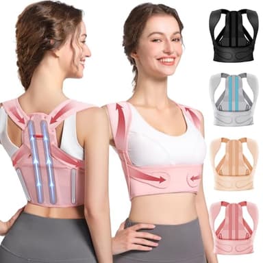 Fit Geno Posture Corrector for Women: Adjustable Lightweight Upper Back Brace for Neck Shoulder & Upper Back Pain Relief - Improve Posture Correct Hunchback Slouching Kyphosis Invisible Under Clothes (XS/S Under Bust 26"-37") - Image 1