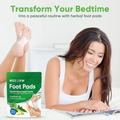 AOSORW Natural Cleansing Foot Pads - Ginger Mugwort Bamboo Vinegar - Premium Foot Care - Relieves Stress and Fatigue - Improves Sleep and Supports Body Cleansing - 30 Pads (Pack of 1) - Image 7