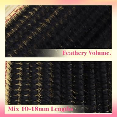 Volume Lash Clusters with Spiky Manga Lash Clusters 300D Eyelash Clusters 10-18MM Thick Wispy D Curl Cluster Eyelash Extensions 3D Fluffy Cluster Eyelash Extensions by FANXITON - Image 6