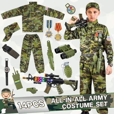 Metemot Kids Army Costume for Boys, Military Army Costume with Army Toys, Solider Boy Dress up, Halloween Costumes for Boys… - Image 5
