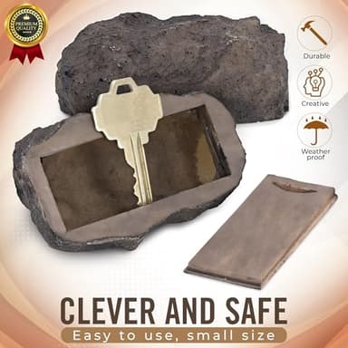 RamPro Hide-a-Spare-Key Fake Rock - Looks & Feels like Real Stone - Safe for Outdoor Garden or Yard, Geocaching (1) - Image 4