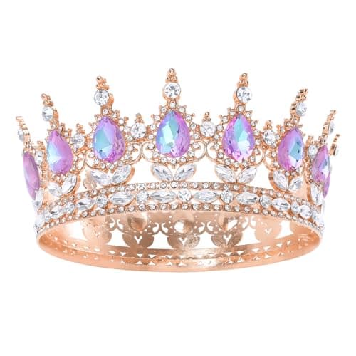 Feltent Queen Crown for Women Crystal Tiara for Girl Rhinestone Wedding Headband for Bride Hair Accessories for Costume Birthday Party Prom - Image 1