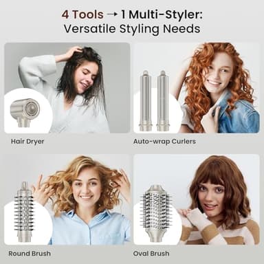MESCOMB 5-in-1 Hot Air Styler – Fast Hair Dryer with Auto Wrap Curlers & Volumizing Brushes, Frizz-Free Styling Tool for Curling, Smoothing & Adding Volume, No Heat Damage - Image 2